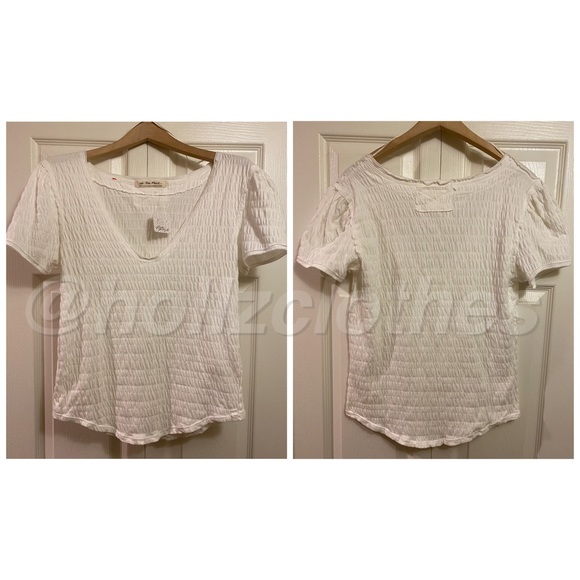 Free People Sugar Cube White Smocked Top - Picture 4 of 9